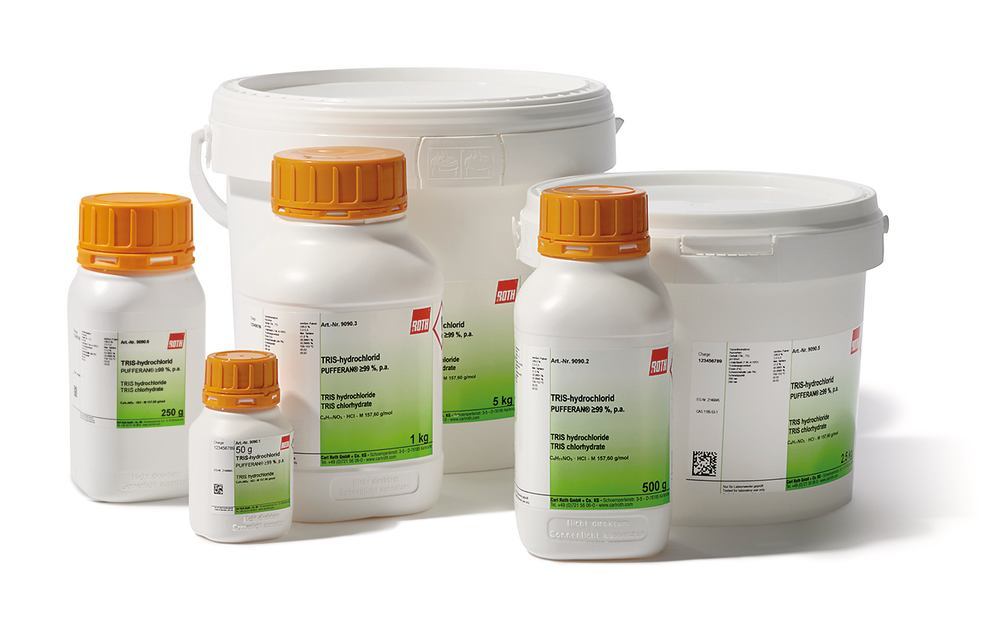 TRIS hydrochloride, PUFFERAN®, min. 99 %, p.a., 50 g, plastic - Luminix Health