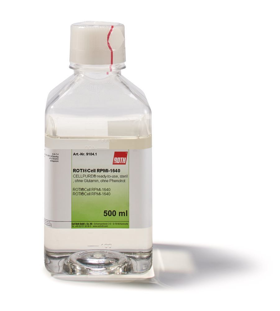 ROTI®CELL RPMI-1640, sterile, w/o glutamine, w/o phenol red, 500 ml, plastic - Luminix Health