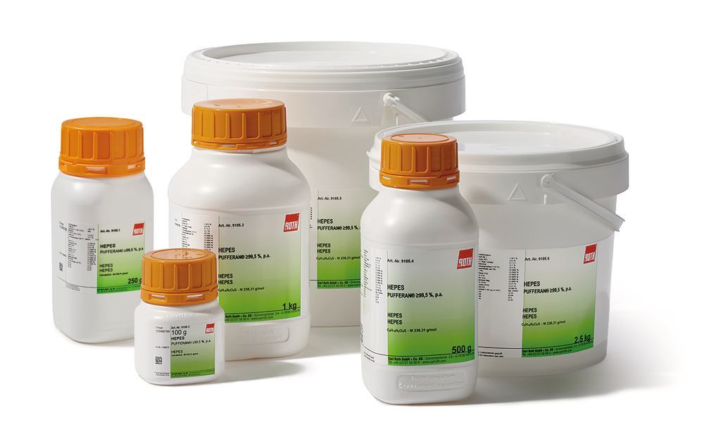 HEPES, PUFFERAN®, min. 99,5 %, p.a., 100 g, plastic - Luminix Health
