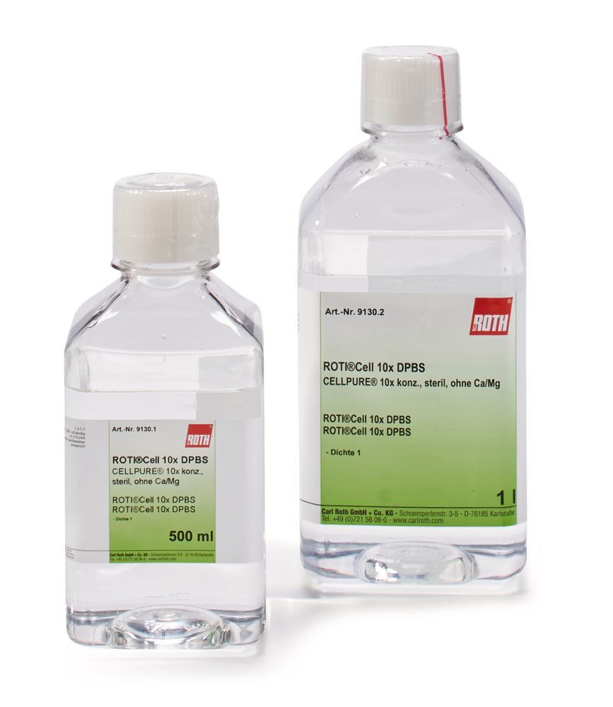 ROTI®CELL 10x DPBS, sterile, w/o Ca/Mg, CELLPURE®, 500 ml, plastic - Luminix Health