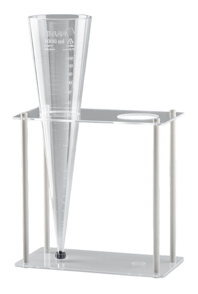 Stand for 2 Imhoff sedimentation cones, PMMA, L 300 x W 150 x H 290 mm - Luminix Health