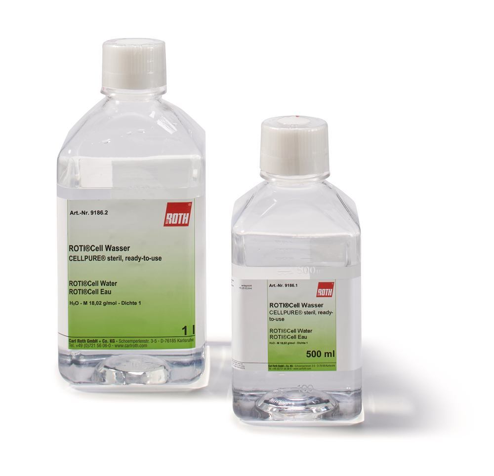 ROTI®CELL Water, sterile, ready-to-use, 500 ml, plastic - Luminix Health