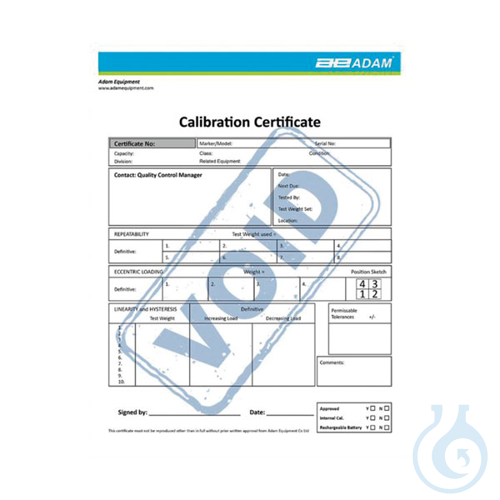 Image of ADAM Calibration certificate - Luminix Health