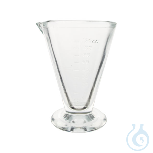 Image of Conical pressed measuring flask, soda-lime glass, 125 ml - Luminix Health