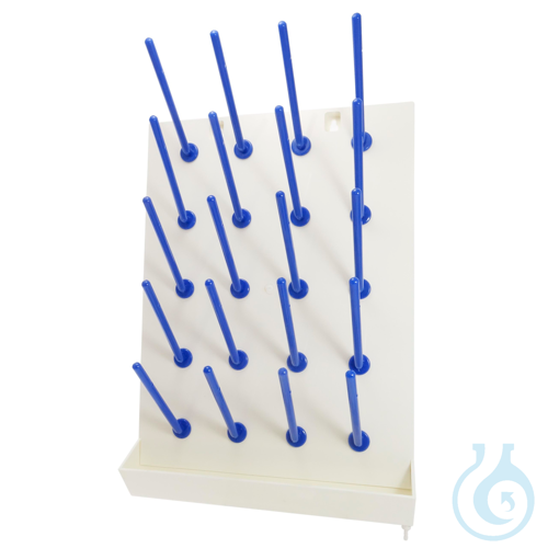 Wall draining rack for labware, 20 pos.