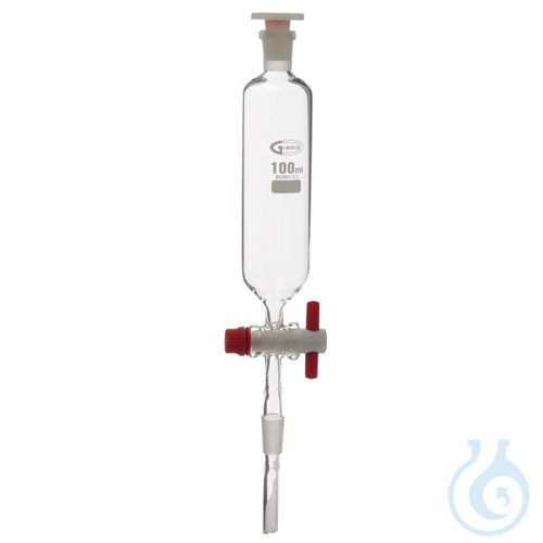 Dropping funnel, cylindrical, with PTFE stopcock, 14/23, 100 ml - Luminix Health