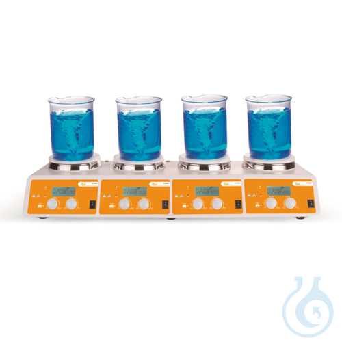 Image of Multi-position magnetic stirrer with heating, H10X04, 10 positions, EU plug - Luminix Health