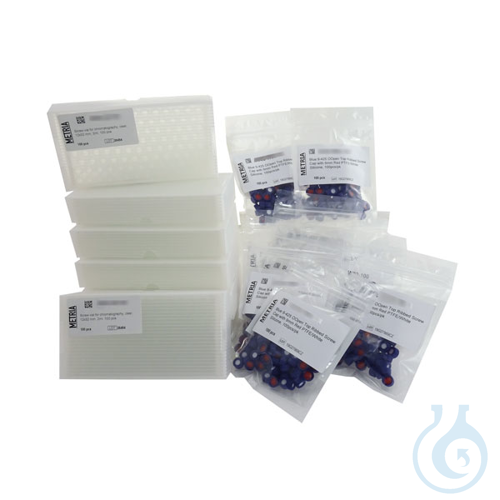 Image of 2 ml screw vial with with write-on patch, clear glass, with black screw cap with