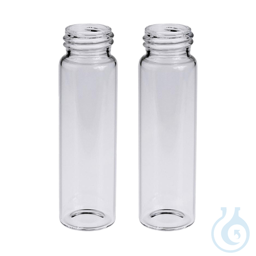 Clear glass sample vial, 40 ml, thread 24-414, 100 unit