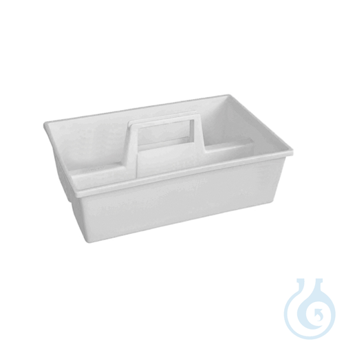 Image of Laboratory tray for bottles, with handle, 380x240x115 mm, polypropylene - Luminix Health