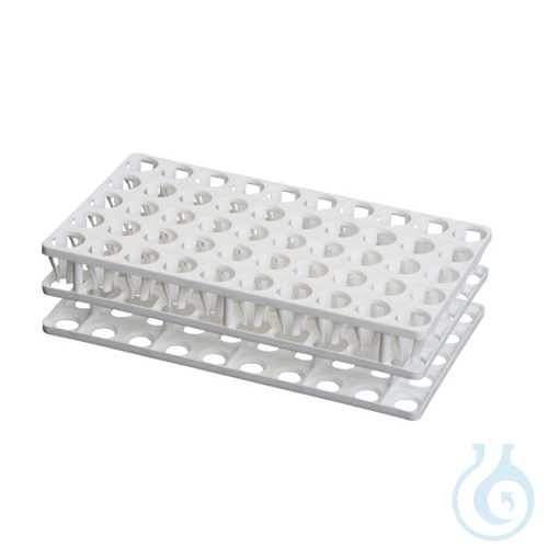 Image of Anti-tip Test Tube Rack, white, PP, 1 pc - Luminix Health