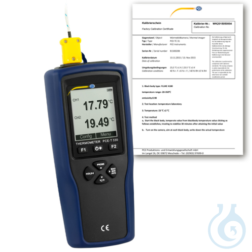 Image of 2 Channel Datalogger Temperature Meter PCE-T 330-ICA