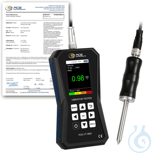 Image of Vibration Meter with Data Logger PCE-VT 3800S-ICA - Luminix Health