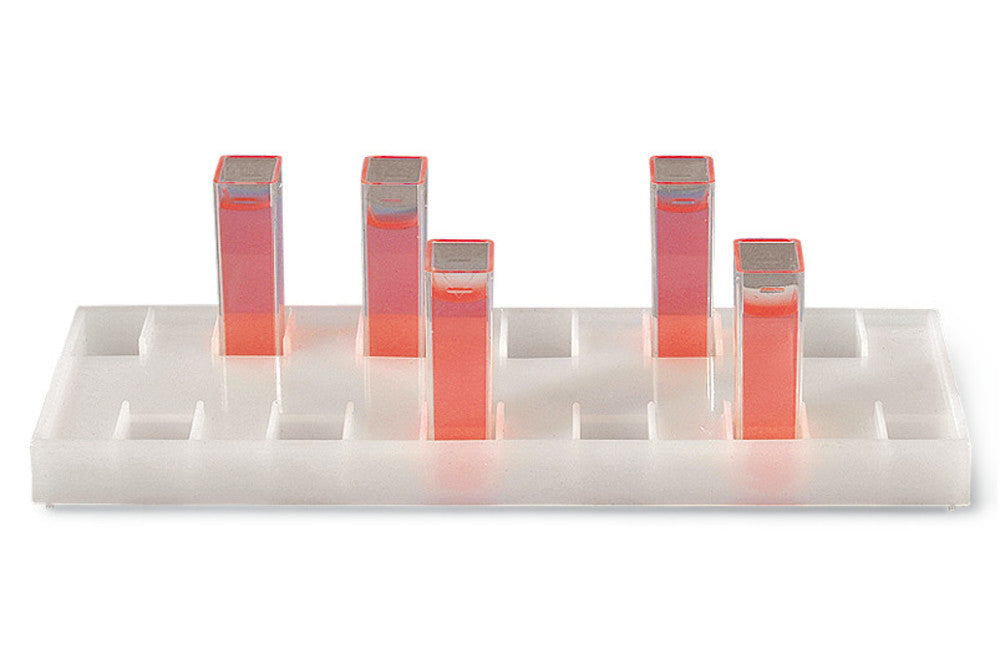 ROTILABO®-cuvette stand, PE, for 12 cuvettes, L 170 x W 50 x H 15 mm, 5 unit(s) - Luminix Health