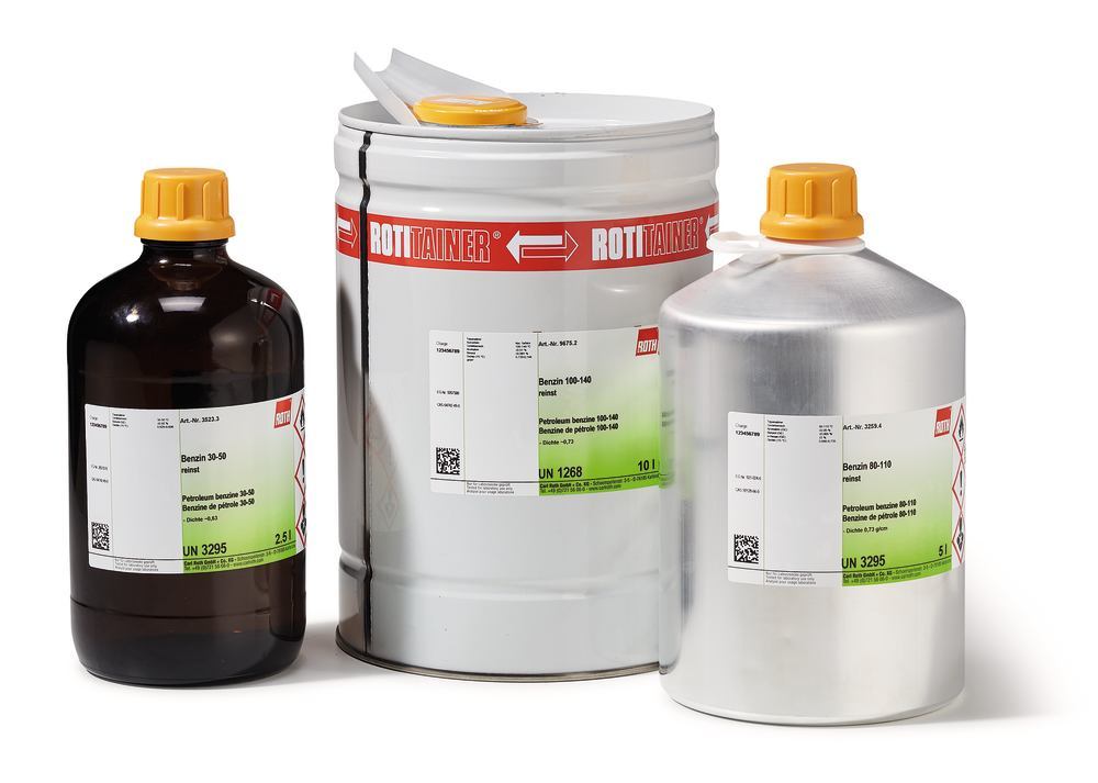 Petroleum benzine 50-70, extra pure, 1 l, glass - Luminix Health