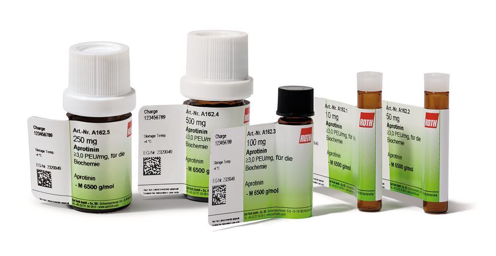 Aprotinin, min. 3.0 PEU/mg, for biochemistry, 10 mg, glass - Luminix Health
