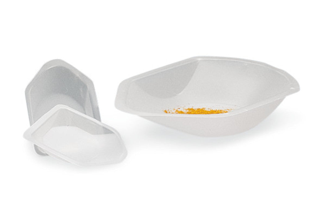 Disposable weighing boats, PS, natural-coloured, L 190 x W 120 x H 25mm - Luminix Health