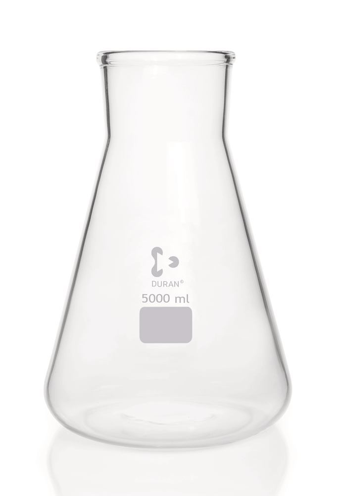 Wide neck Erlenmeyer flask, DURAN®, without scale, 5000 ml, 1 unit(s) - Luminix Health