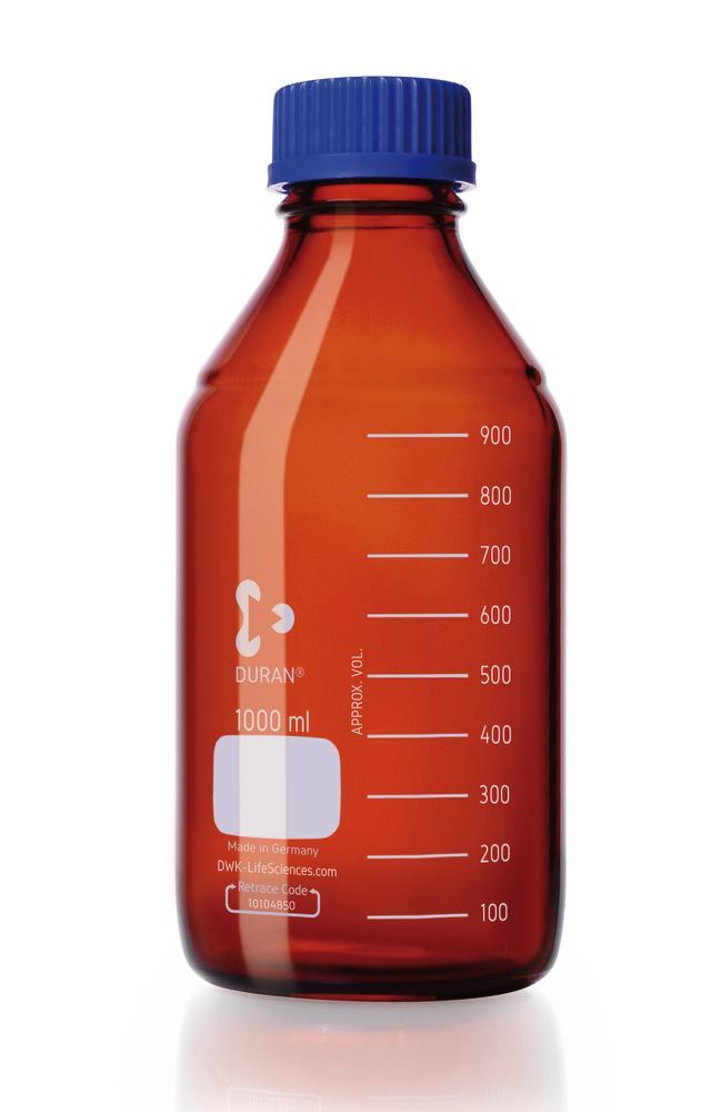 Screw neck bottle, DURAN®, amber, without pouring spout ring and cap, 20 l - Luminix Health