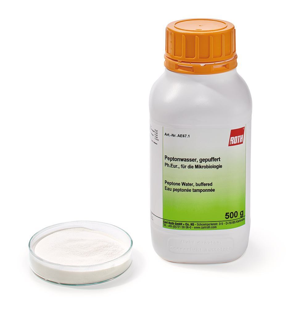 Peptone Water, buffered, for microbiology, 500 g, plastic - Luminix Health