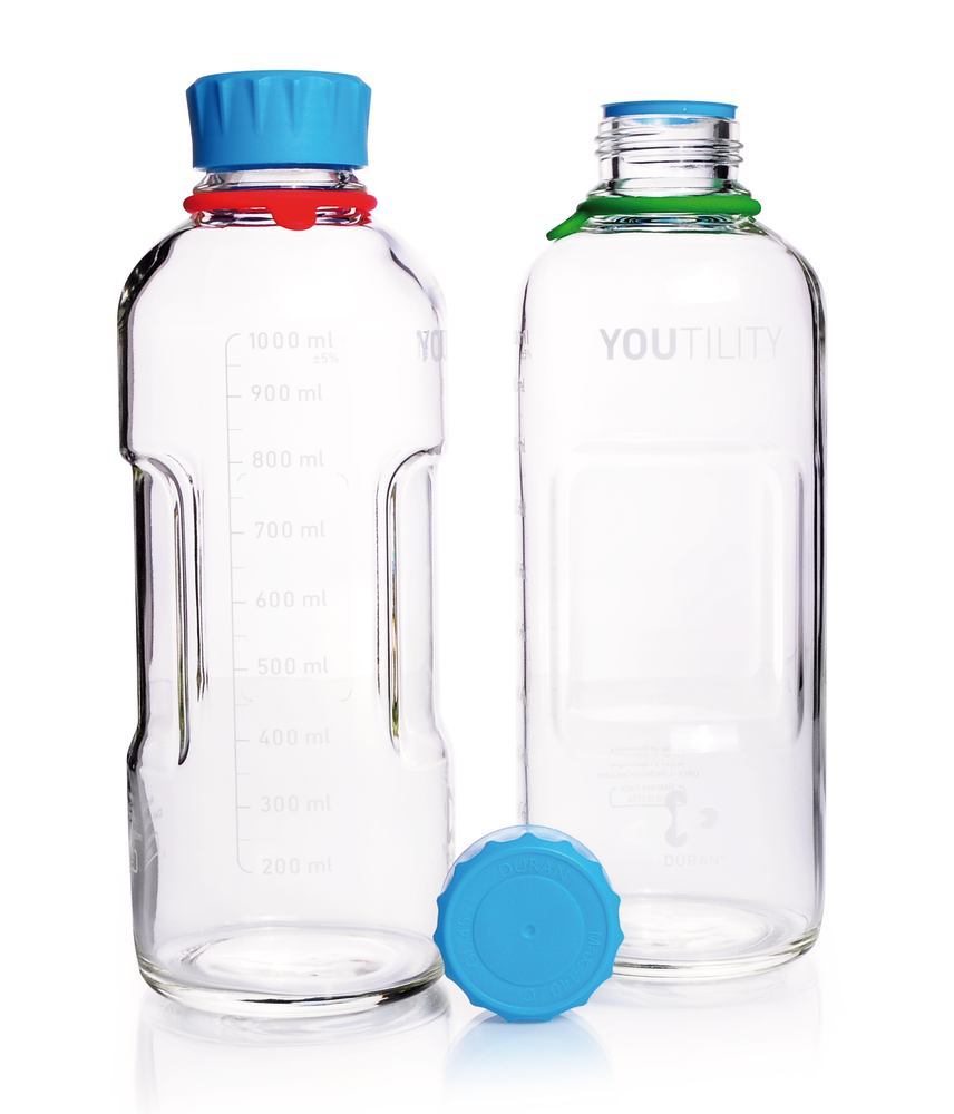 DURAN® YOUTILITY laboratory bottles, clear glass, 1000 ml, GL 45, 4 unit(s) - Luminix Health