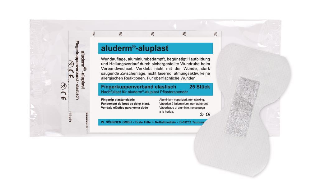 Sticky plaster disp. aluderm®-aluplast, refill pack 25 fingertip dressings - Luminix Health