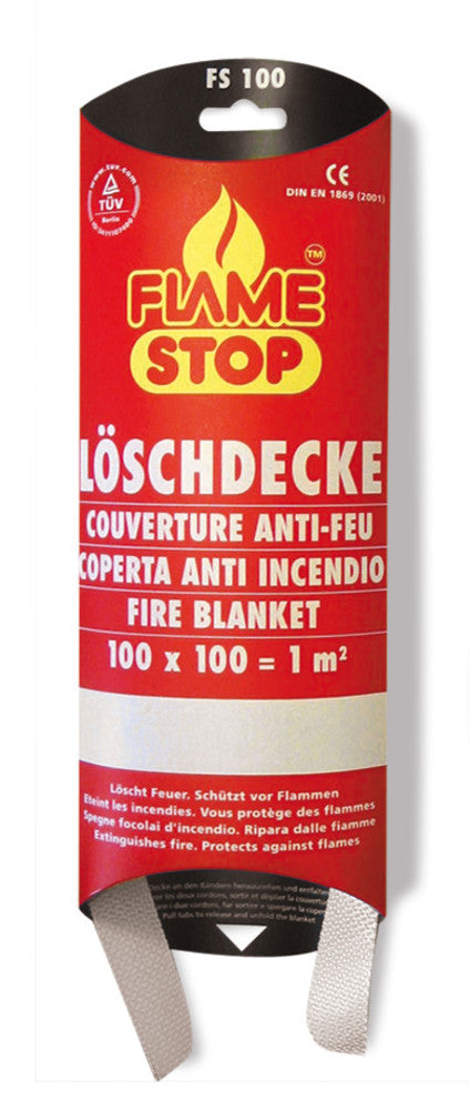 FLAME STOP fire blanket, EN 1869, 1997, L 100 x W 100 cm, 1 unit(s) - Luminix Health