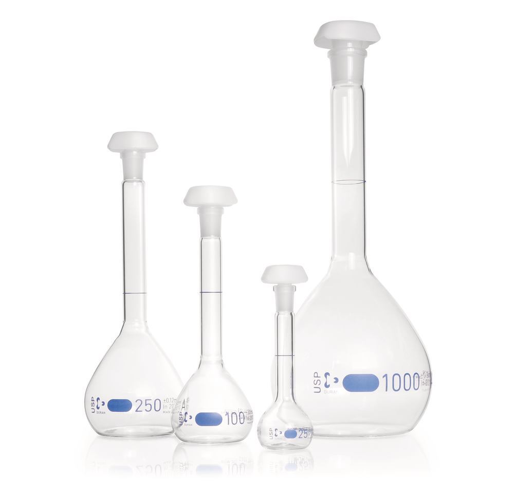 Volumetric flasks DURAN® class A, USP<31>, 10 ml, 10/19 - Luminix Health