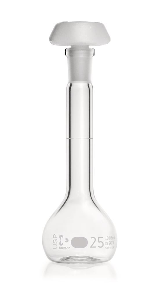 Volumetric flasks DURAN® class A, USP<31>, 25 ml, 10/19 - Luminix Health