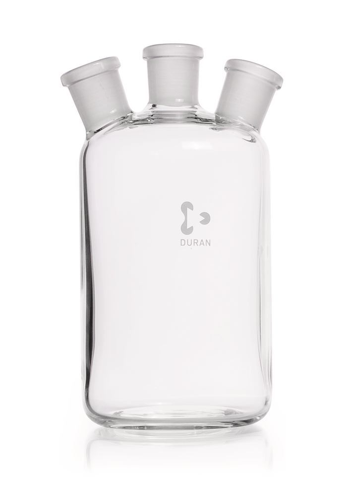 Woulff bottle, with 3 standard ground, necks, DURAN®, 500 ml, 1 unit(s) - Luminix Health