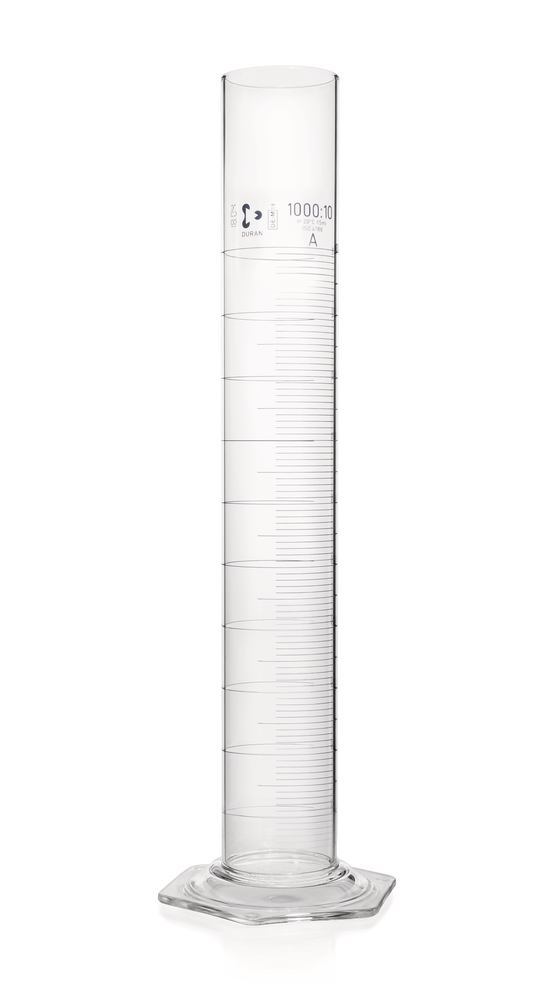 DURAN®-meas. cylinder, cl. A, grad. blue, 1000 ml, grad. 10 ml, high form - Luminix Health