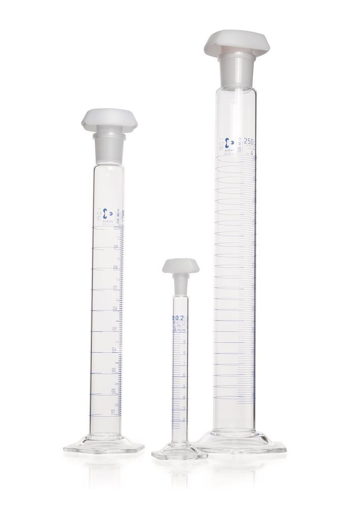DURAN®-mixing cylinder 2000 ml, cl. A, blue graduated, subdivis. 20 ml - Luminix Health