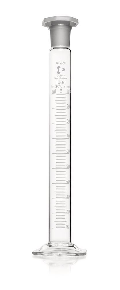 DURAN®-mixing cylinder 100 ml, cl. B, white graduated, subdivis. 1 ml, 2 unit(s) - Luminix Health