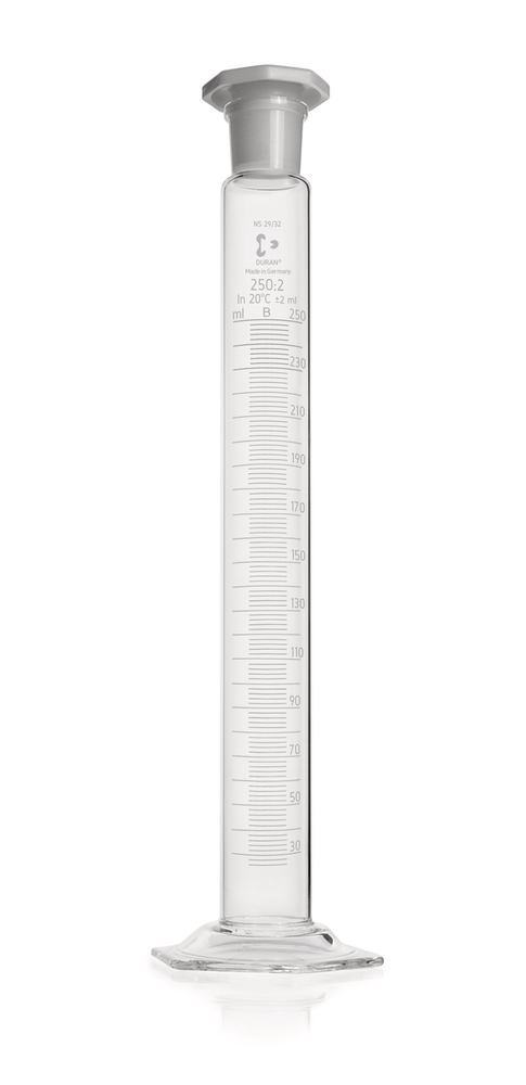 DURAN®-mixing cylinder 250 ml, cl. B, white graduated, subdivis. 2 ml, 2 unit(s) - Luminix Health