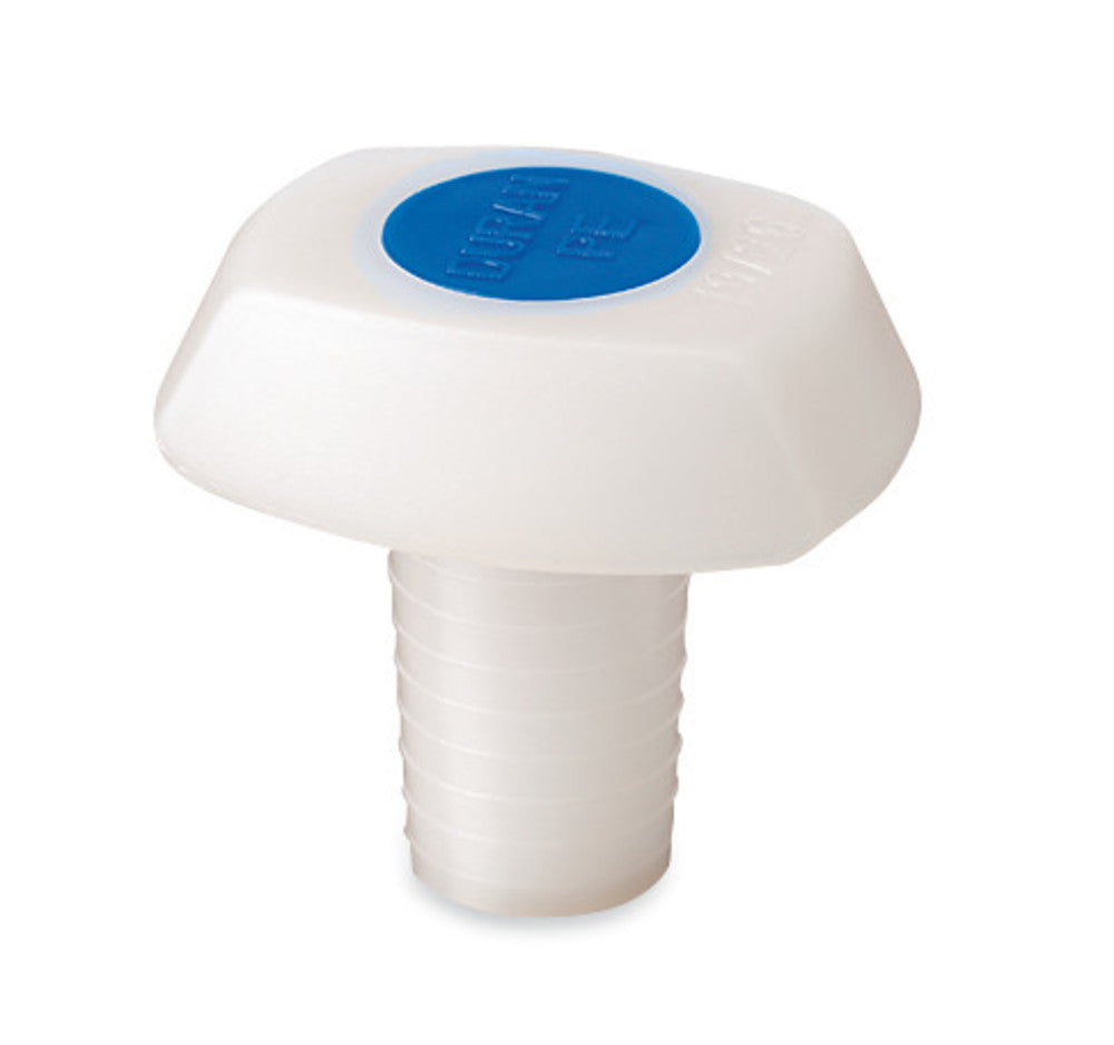 Standard ground glass joint stoppers, PE, NS 7/16, insert blue, 10 unit(s) - Luminix Health