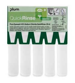 Plum QuickRinse wound and eye wash, 0,9 % NaCl sterile, 5 × 20 ml ampoules