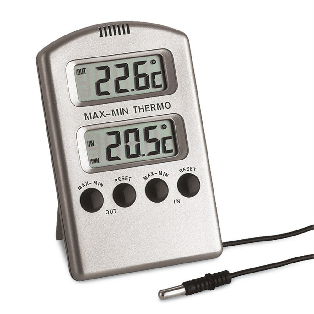 Indoor/outdoor thermometer, range inside/outside -10-+50/-50-+60 °C, 1 unit(s) - Luminix Health