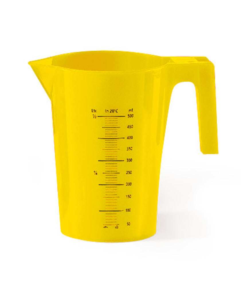 Measuring beaker made of PP, 500 ml, yellow, 1 unit(s) - Luminix Health