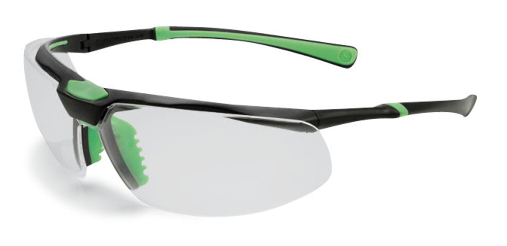 Safety glasses 5X3, black/green,, clear, anti-scratch coated, 1 unit(s) - Luminix Health