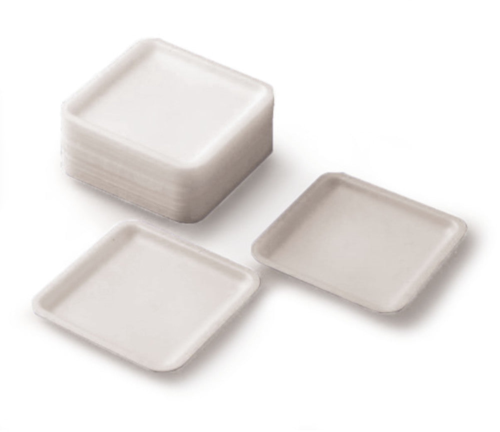 Weighing pans, flat, made of PS, L 89 x W 89 x H 6 mm, 500 unit(s) - Luminix Health