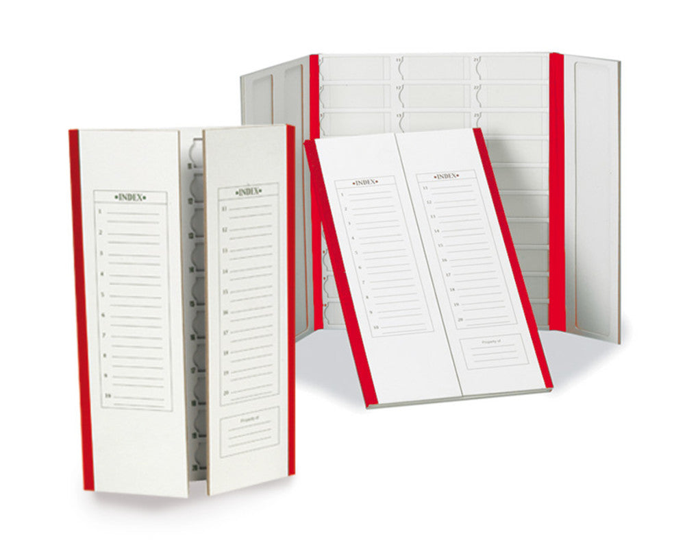 Preparation folders, red, for 20 microscope slides, 1 unit(s) - Luminix Health