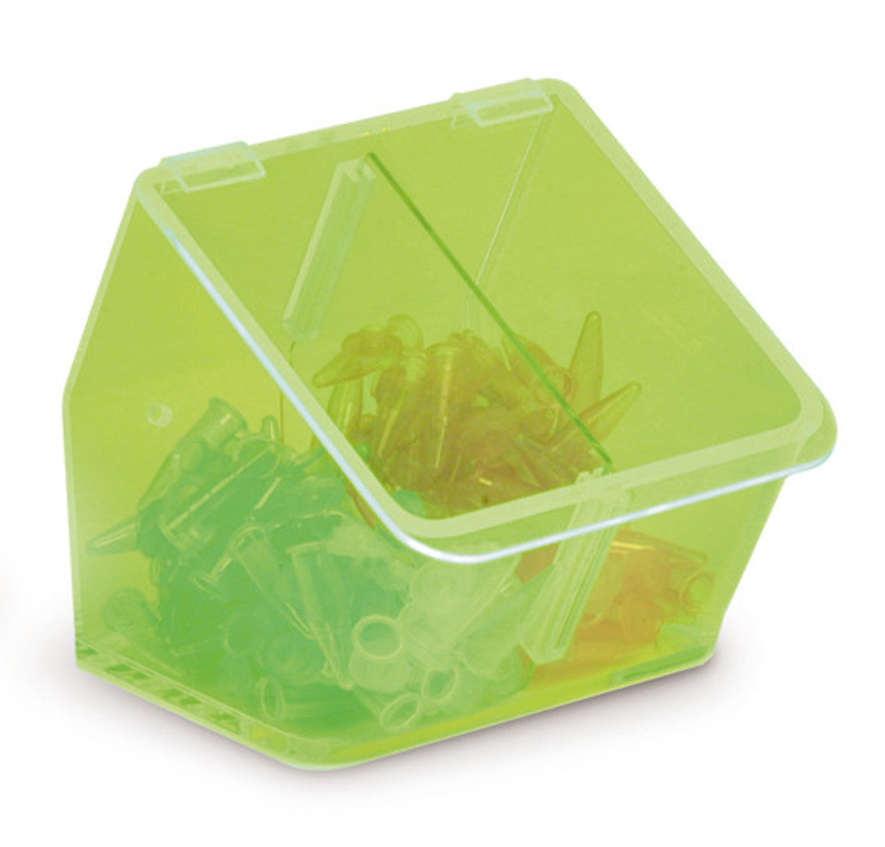 Benchtop waste container, 2 compartments, green, 1 unit(s) - Luminix Health