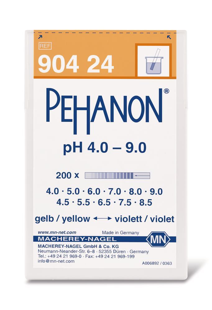 Indicator papers PEHANON®, with imprinted pH-scale, pH 4.0-9.0, 200 unit(s) - Luminix Health