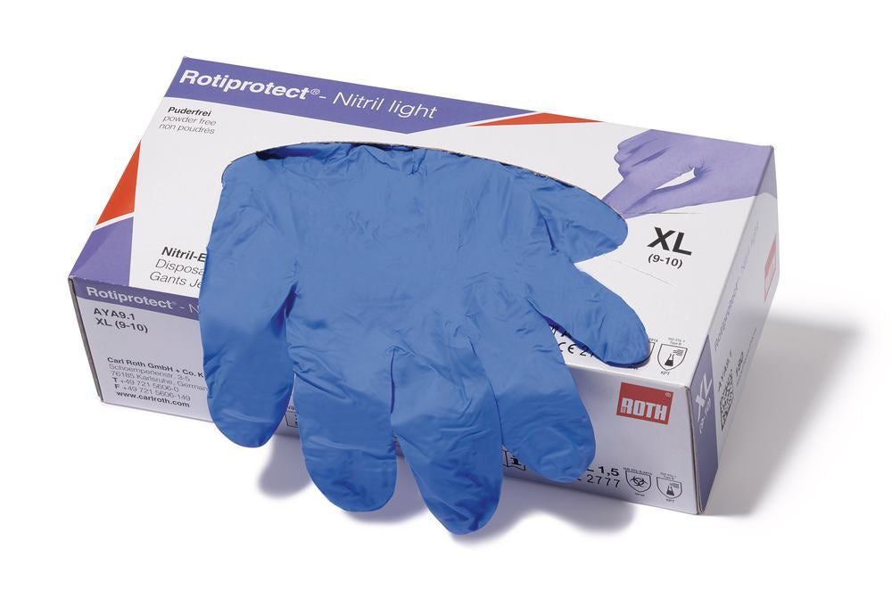 Rotiprotect®-Nitril light dispos. gloves, non-powdered, size XL, 9-10 - Luminix Health