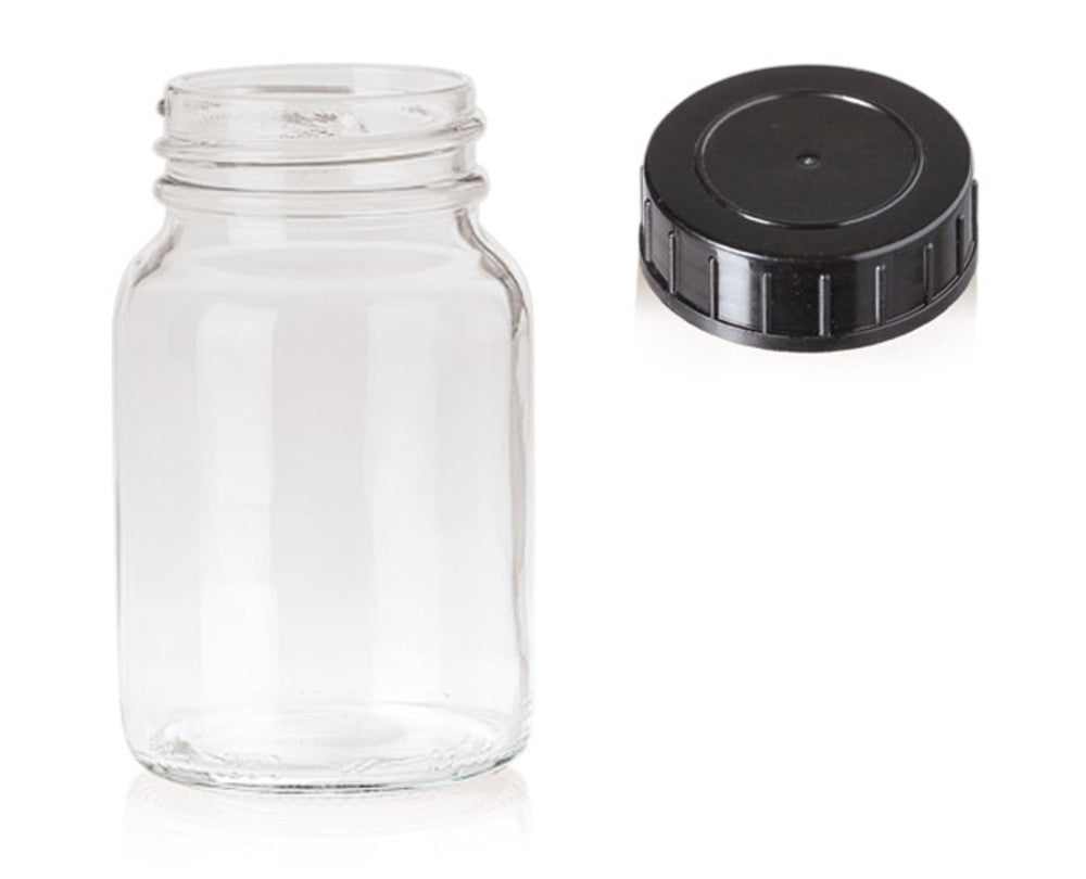 Wide mouth jars with screw cap, clear glass, 125 ml, 80 unit(s) - Luminix Health