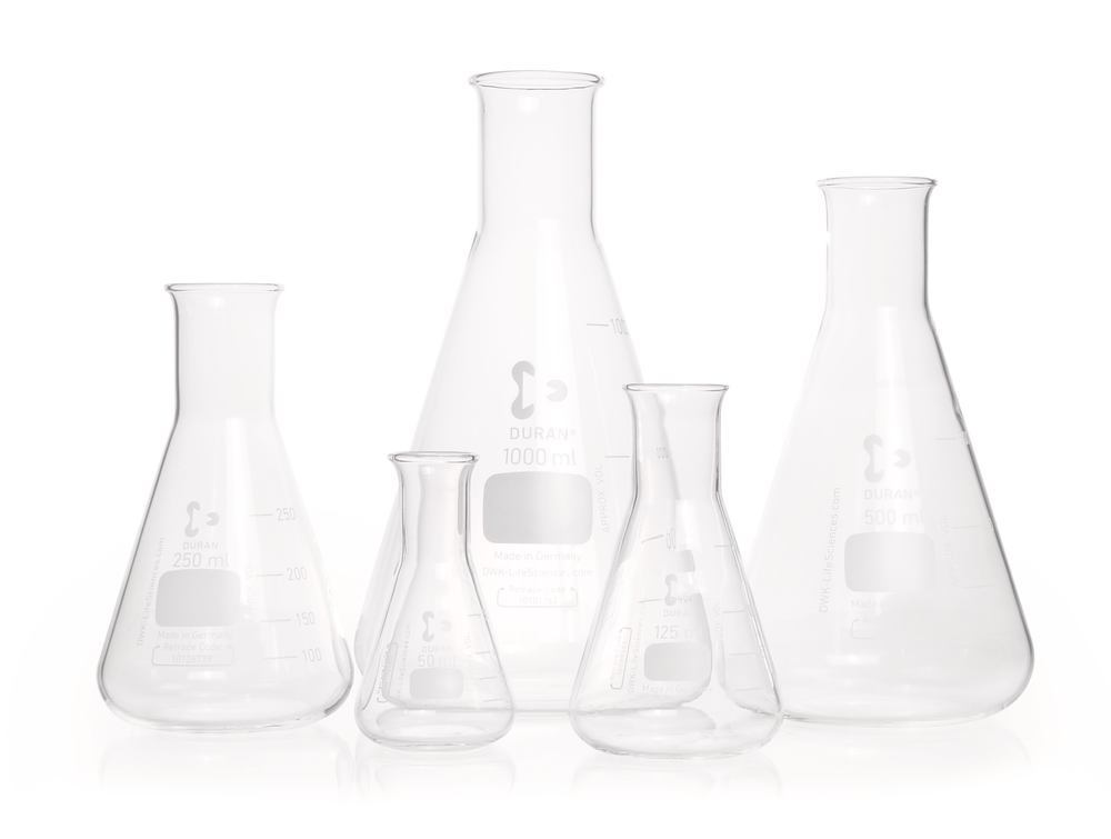 Narrow neck Erlenmeyer flasks, DURAN®, graduation, 300 ml, not acc. to ISO - Luminix Health