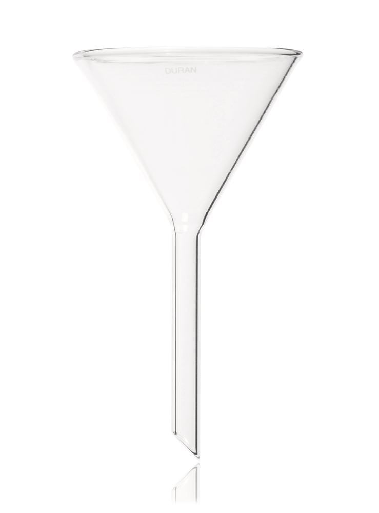 Funnel, with short stem, DURAN®, rim-Ø outer 80 mm, L stem 80 mm, 10 unit(s) - Luminix Health