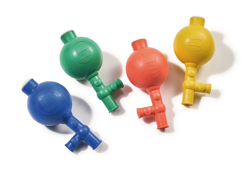 Rotilabo®-safety pipettor ball Flip, yellow, nat. rubber, f. pip. 20-100ml - Luminix Health