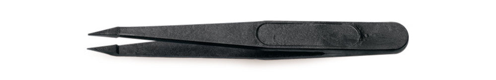 Plastic forceps, very fine tips, Delrin, black, width 0,3 mm, L 11 cm, 3 unit(s) - Luminix Health
