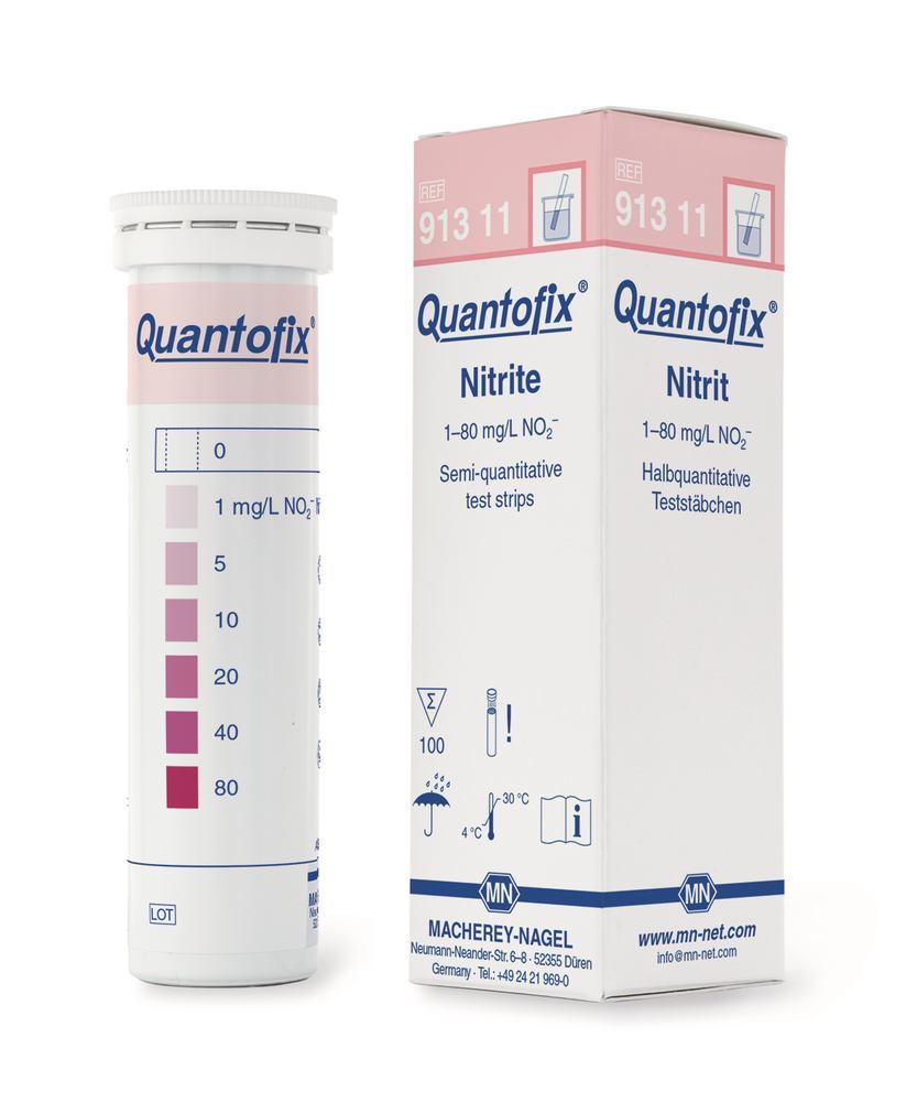 Quantofix® test strips, nitrite, L 95 x W 6 mm, 0-1-5-10-20-40-80 - Luminix Health